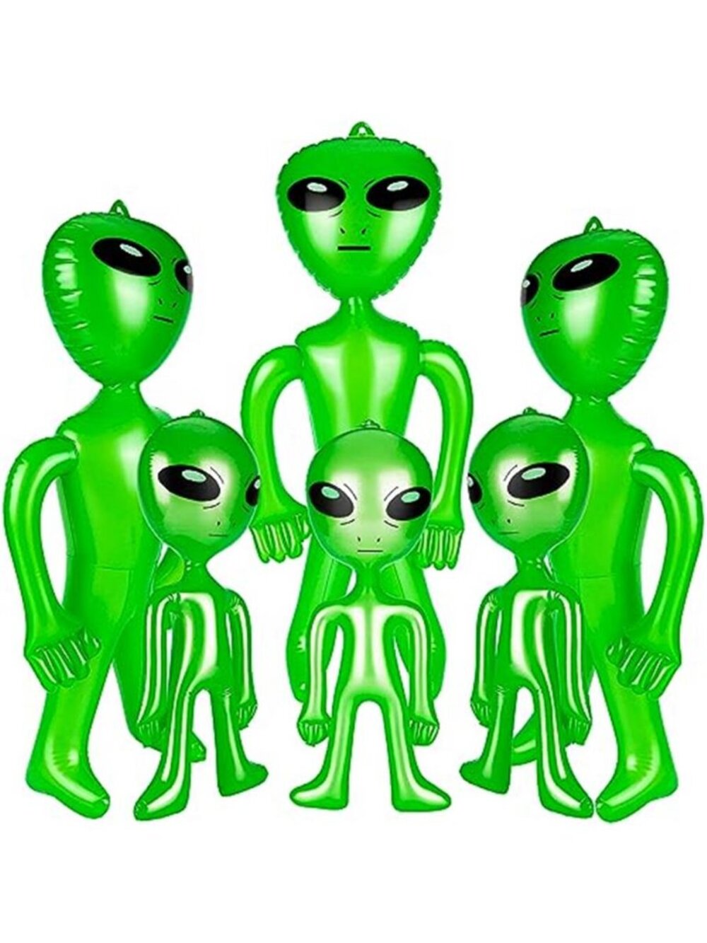 6pcs Halloween Alien Inflatable Balloons, Green